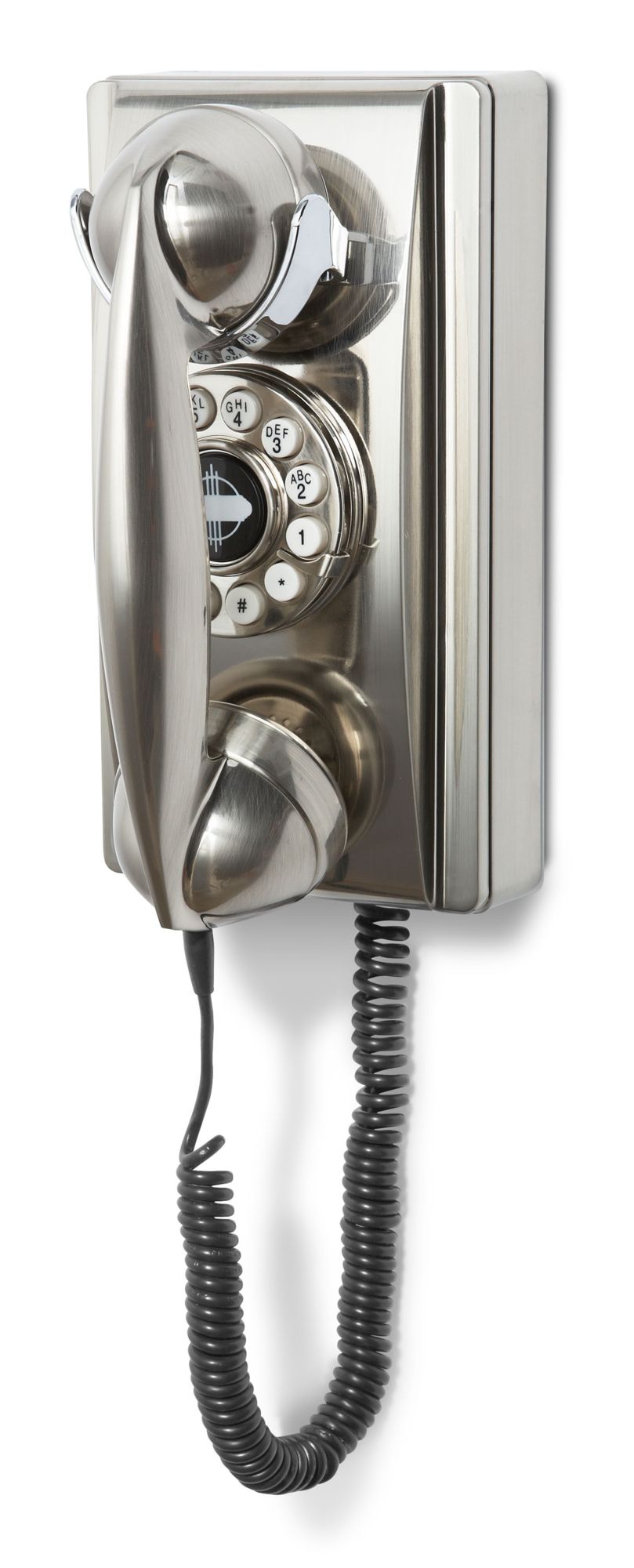 Crosley 302 Wall Phone - Brushed Chrome