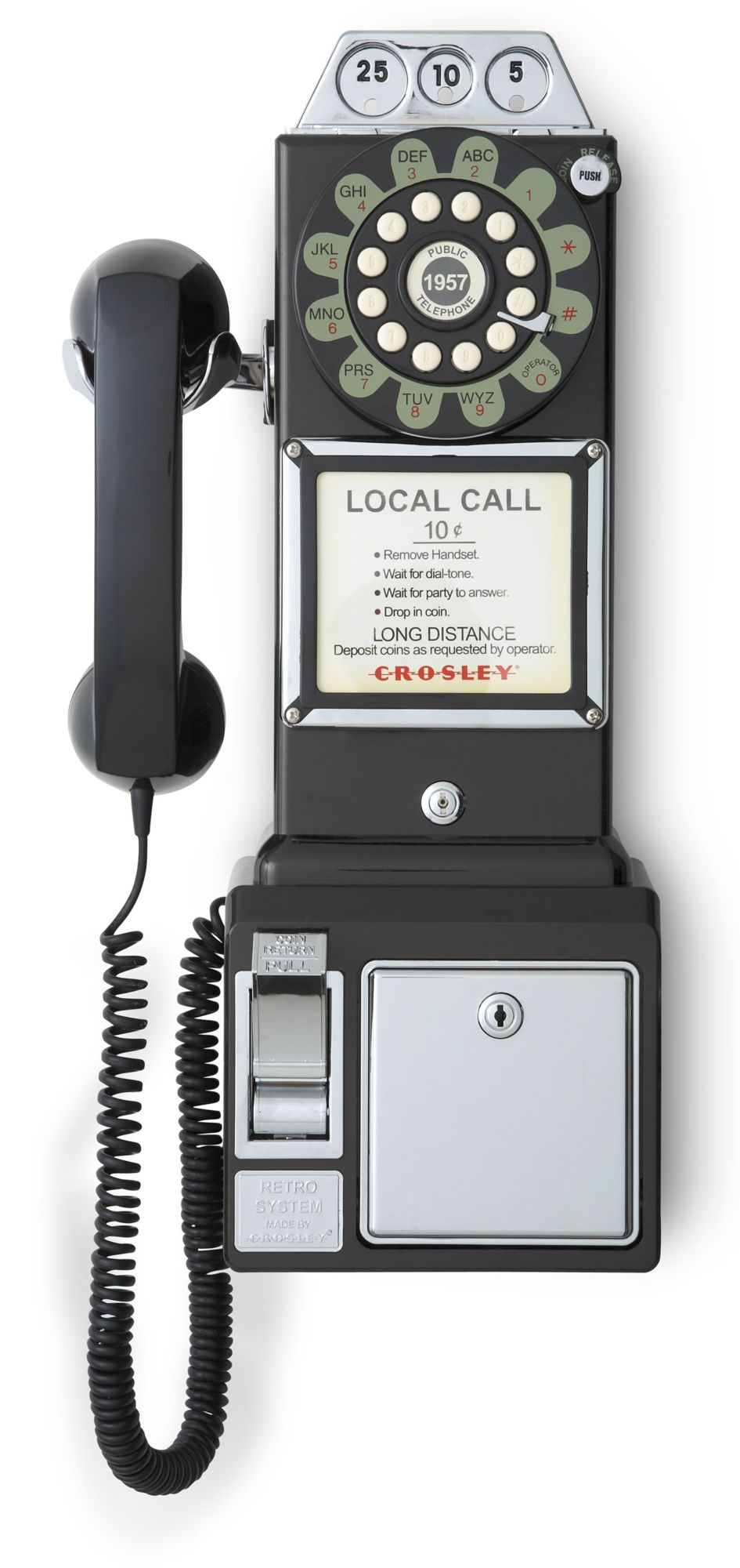 1950's Classic Pay Phone - Black