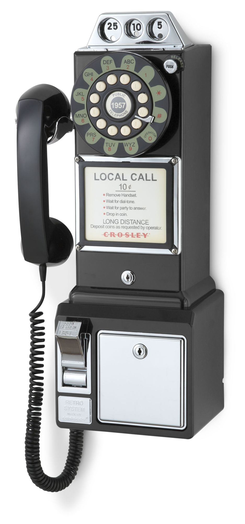 1950's Classic Pay Phone - Black