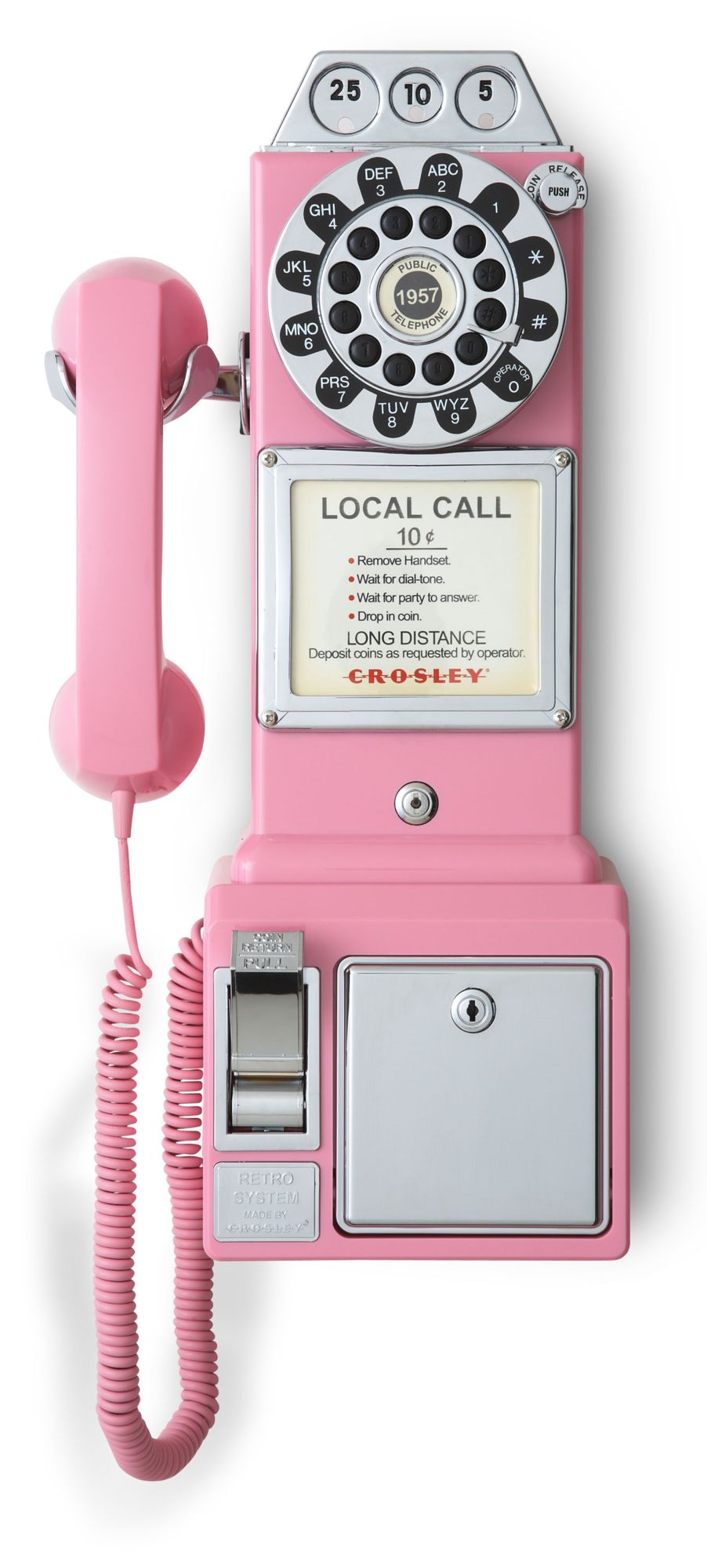 1950's Classic Pay Phone - Pink