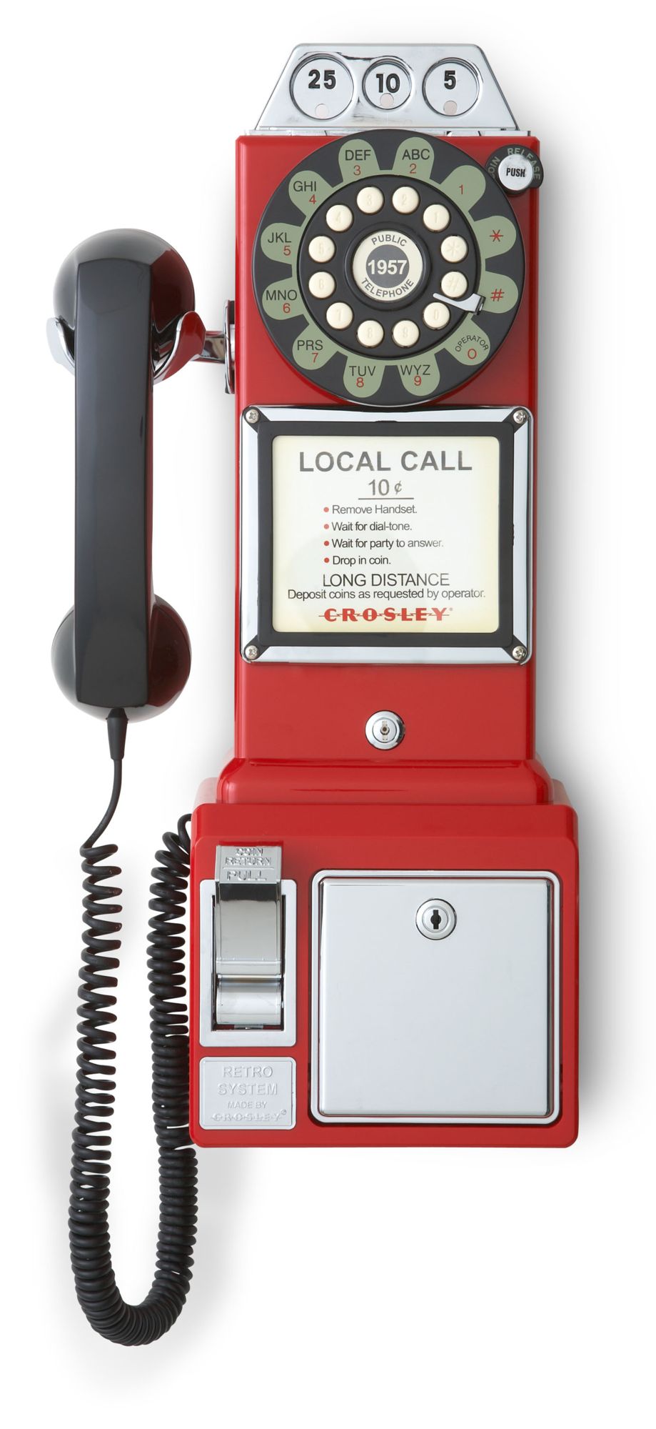 1950's Classic Pay Phone - Red