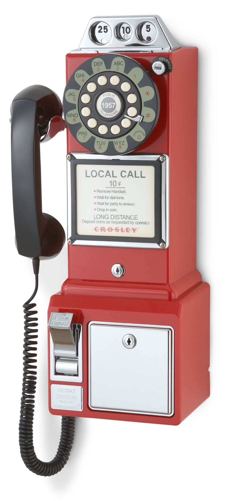 1950's Classic Pay Phone - Red