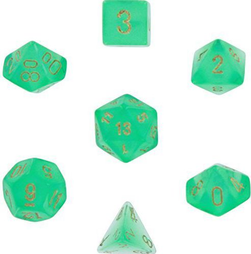 Borealis #2 Polyhedral Light Green/gold 7-Die Set