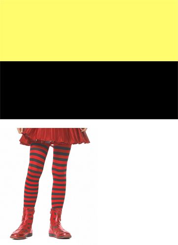 Leg Avenue 195586 Striped- Black-Yellow Child Tights