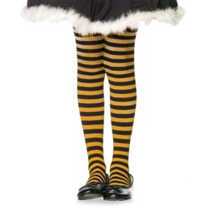 Leg Avenue 195588 Striped- Black-Orange Child Tights