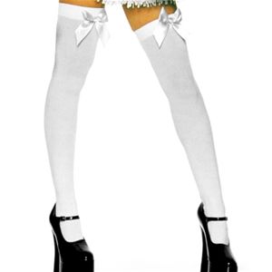 Leg Avenue 115399 Thigh High Stockings with White Bow