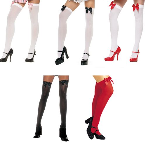Leg Avenue 12298 Red Thigh High Stockings with Bow