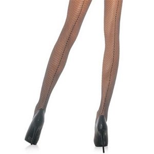 Leg Avenue 107637 Mesh Pantyhose with Seam, Black