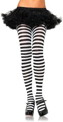 Leg Avenue 178228 Striped Nylon Tights Plus Adult