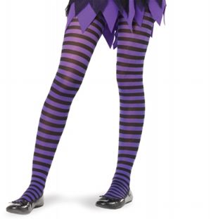 Leg Avenue 181162 Black-Purple Striped Tights Child