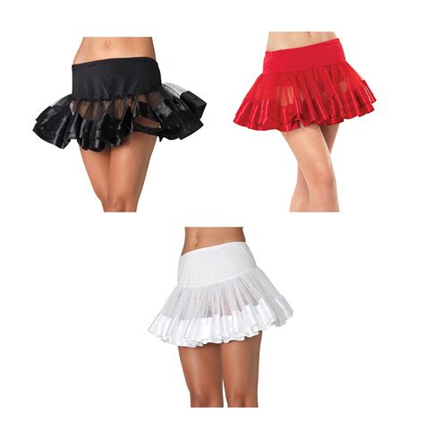 Leg Avenue LAA1036-BLK Adult Satin Trimmed Petticoat Size Black