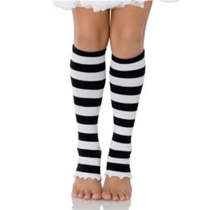 Leg Avenue 181153 Striped- Black-White Child Leg Warmers