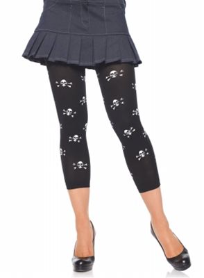 Leg Avenue 186191 Footless Tights with Skulls Adult