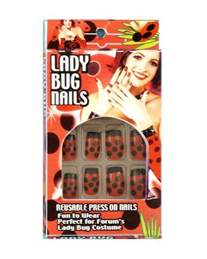 Forum Novelties 59496F Lady Bug Fancy Nails