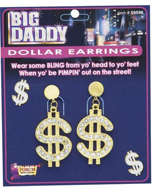 Forum Novelties 59596 Deluxe Dollar Earrings