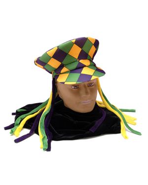 Forum Novelties 61279 Mardi Gras Checkered Rasta Hat
