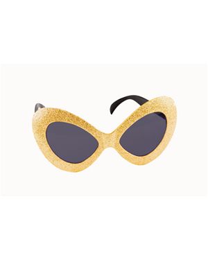 Forum Novelties 62072 Gold Glitter Mod Glasses
