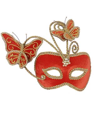 Forum Novelties 62466F Red Butterfly Mask