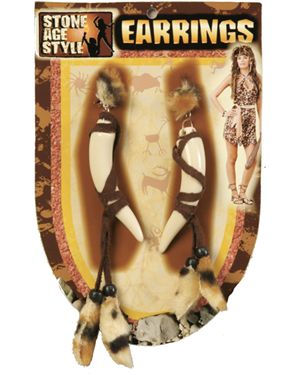 Forum Novelties 62908F Stone Age Style Earrings