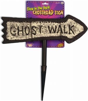 Forum Novelties 196352 Glow in the Dark Ghost Walk Sign