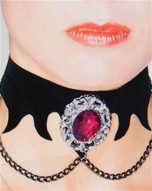 Forum Novelties 64272F Vampire Velvet Choker With Stone