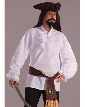 Forum Novelties 32071-8L Deluxe Ruffled Cotton Shirt With Lace Trim Adult Costume