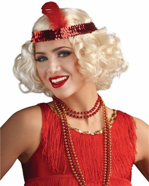 Forum Novelties 21005-11 Curly Flapper Wig w/Headband - Blonde A