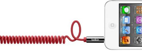 Belkin AV10126tt06-RED MIXIT Coiled AUX 6' Cable--Red