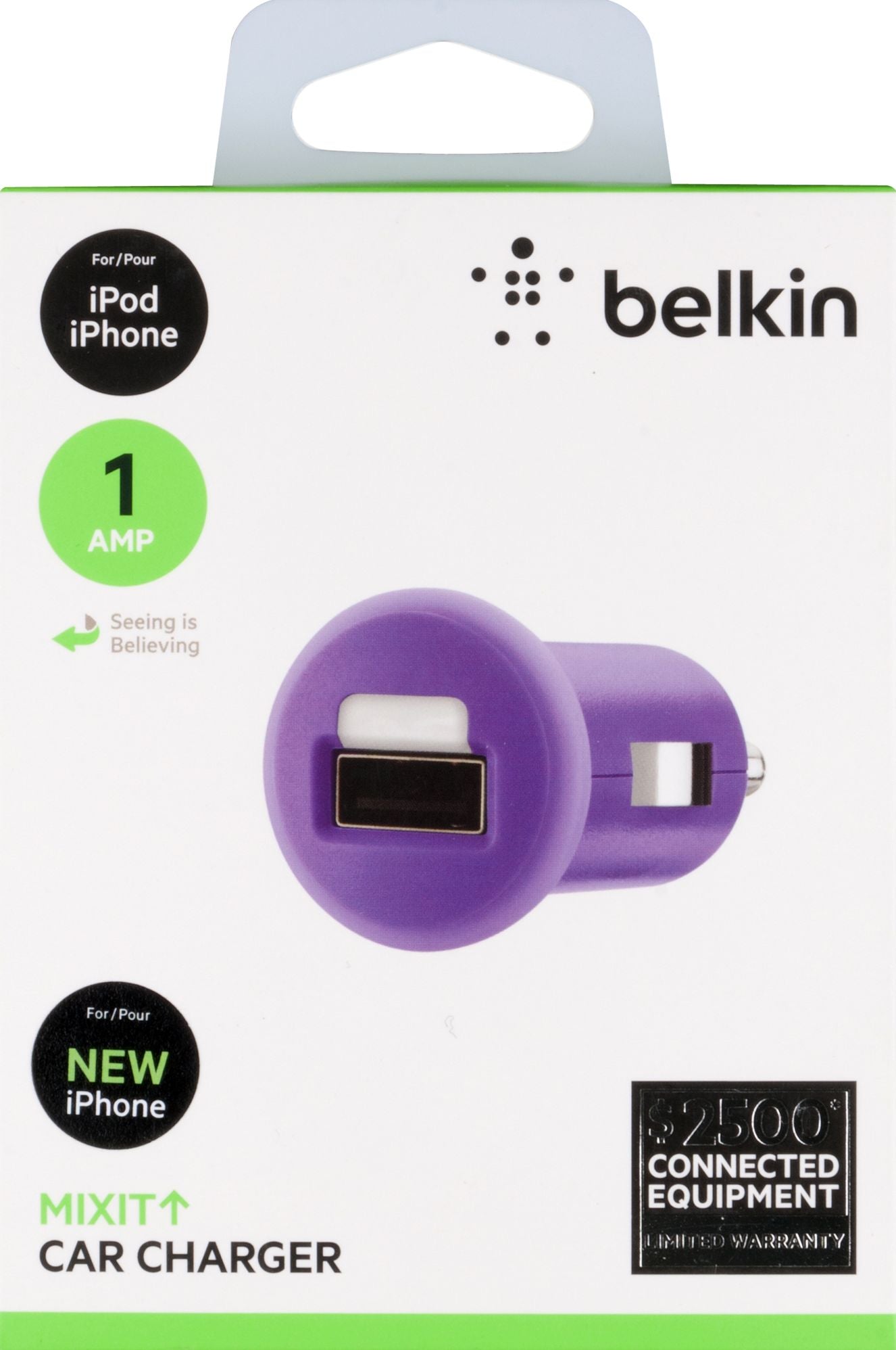 Belkin F8J018ttPUR MIXIT Car Charger (5 Watt/1 Amp) Purple