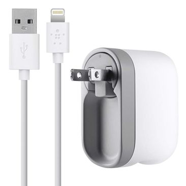 Belkin F8J032tt04-WHT Swivel Charger + Lightning ChargeSync Cable (10 Watt/2.1 Amp)
