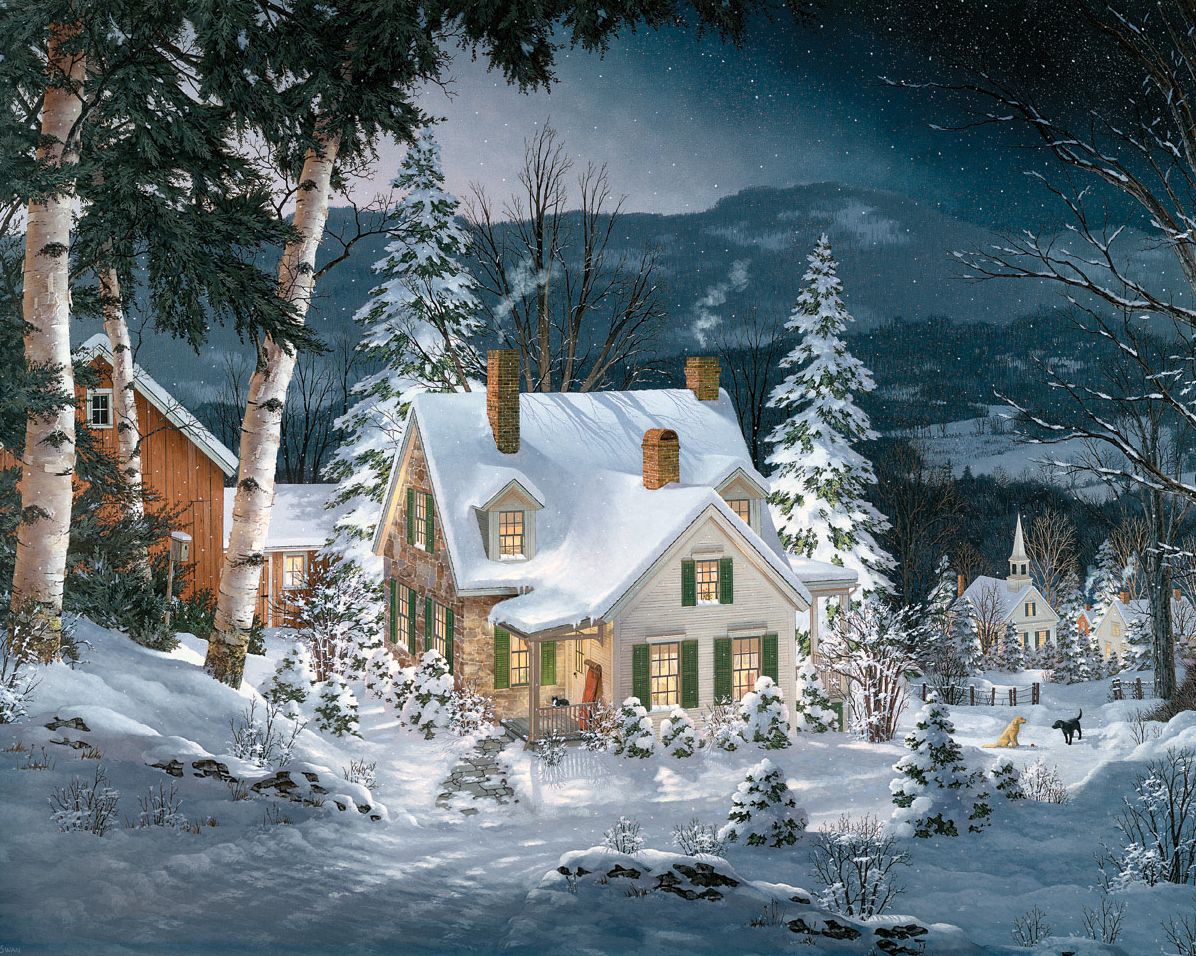 White Mountain Puzzles Friends in Winter - 1000 Piece Puzzle