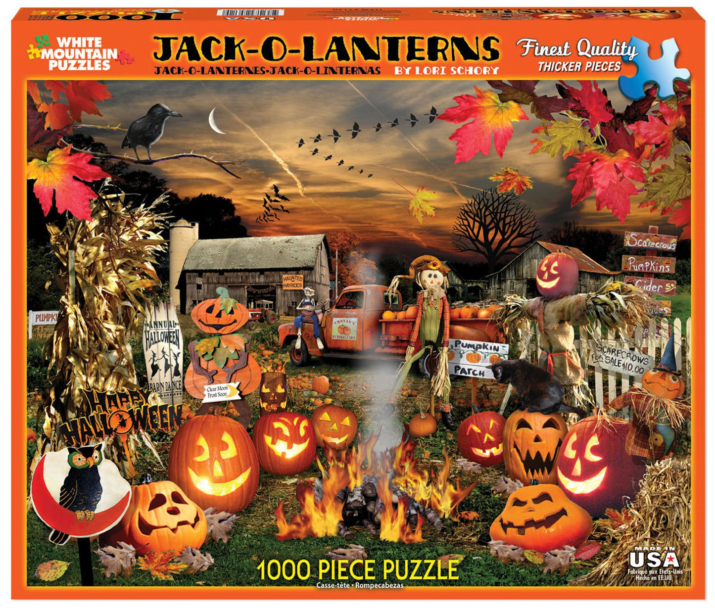 White Mountain Puzzles Jack O Lanterns - 1000 Piece Jigsaw Puzzle