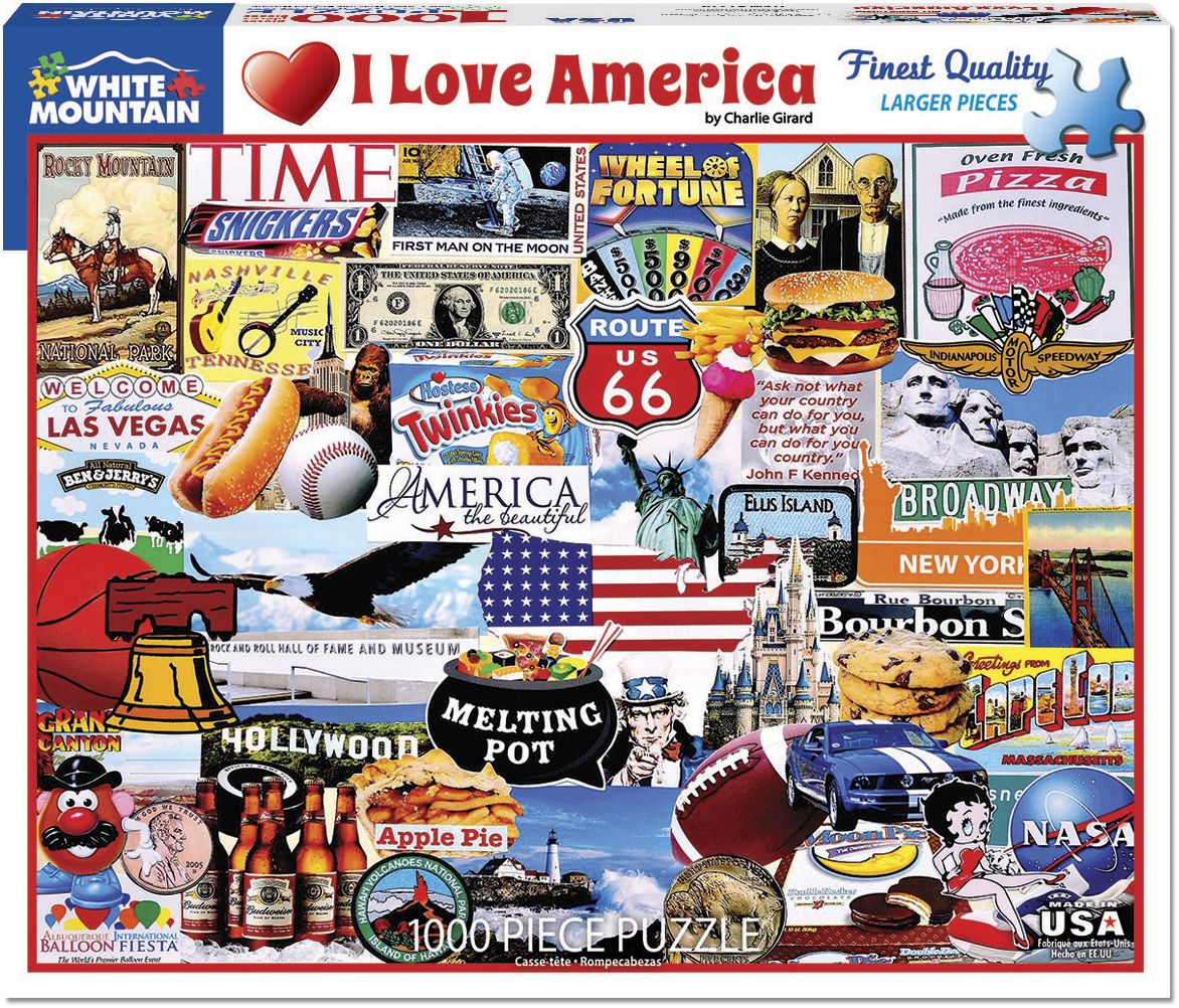 White Mountain Puzzles I Love America - 1000 Piece Jigsaw Puzzle