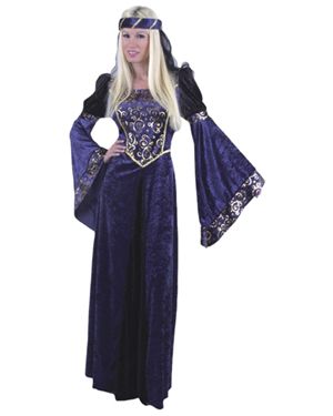 Charades Costumes CH01839-XS Lady Renaissance Navy Black Adult Costume Size X-Small