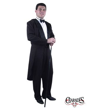 Charades Costumes CH01850-XL Tux Jacket With Tail, Pants And Tie Adult Costume Size X-Large