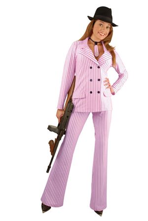 Charades Costumes 31800 Pink Gangster Moll Adult Costume Size X-Large 14-16