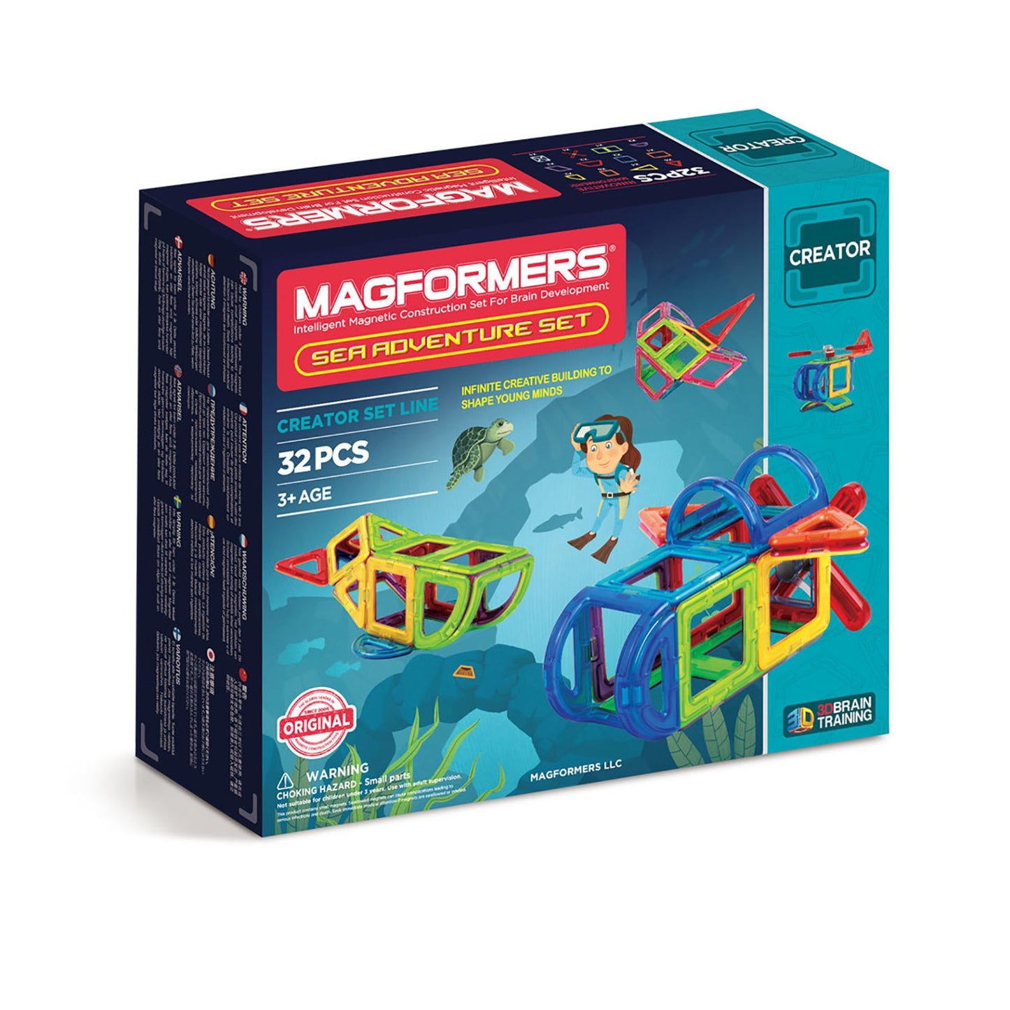 Magformers Adventure Sea 32 Piece Magnetic Construction Set