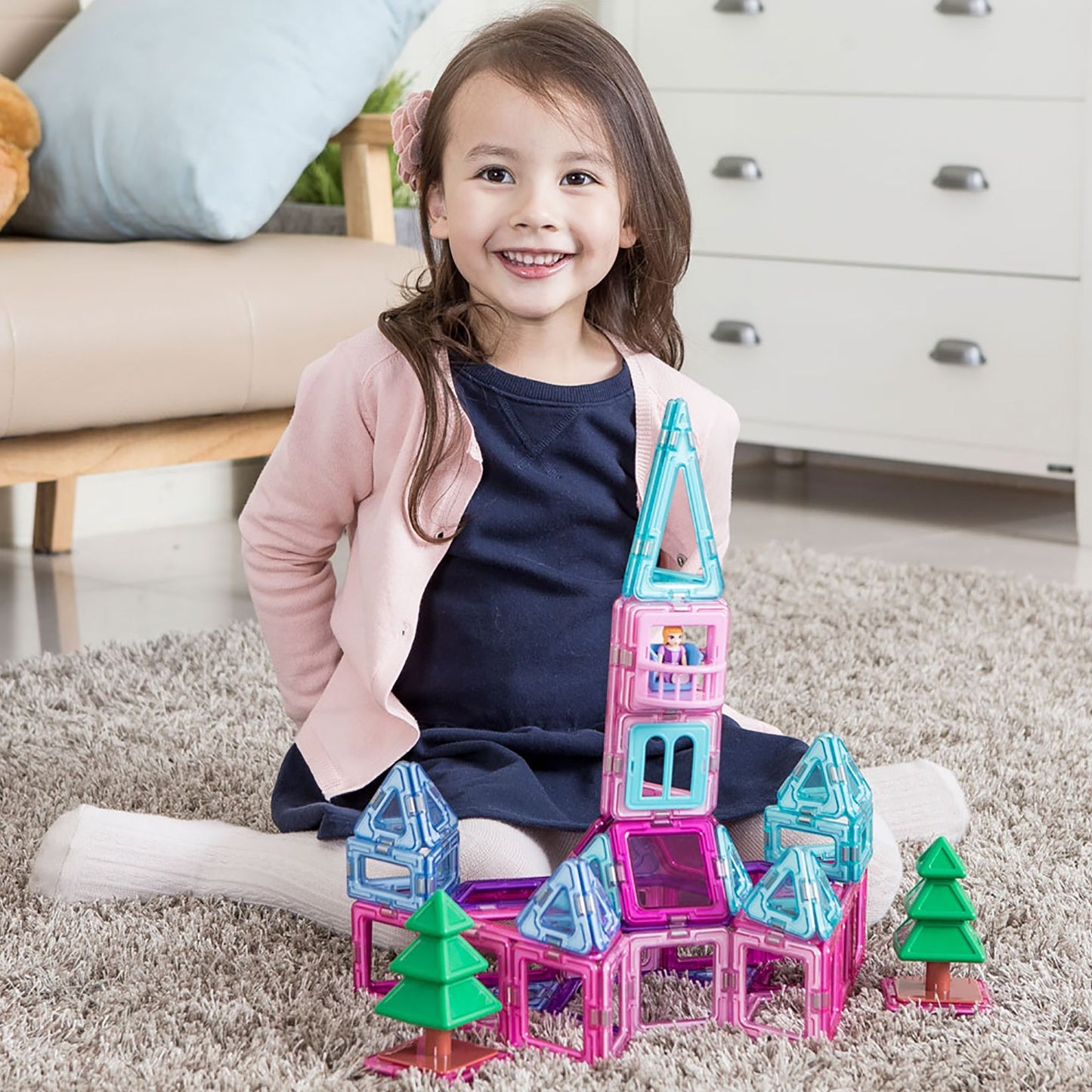 Magformers Princess Castle 78 Piece Magnetic Construction Set