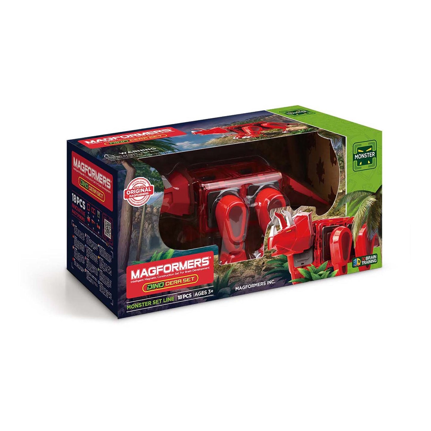 Magformers Dino Cera Set 18 Piece Magnetic Construction Set