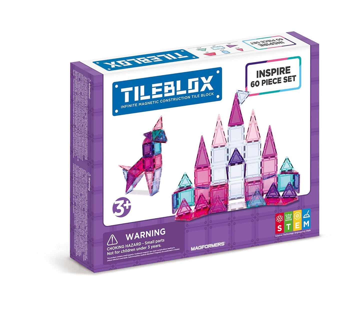 Magformers TILEBLOX Inspire 60 Piece Magnetic Construction Set