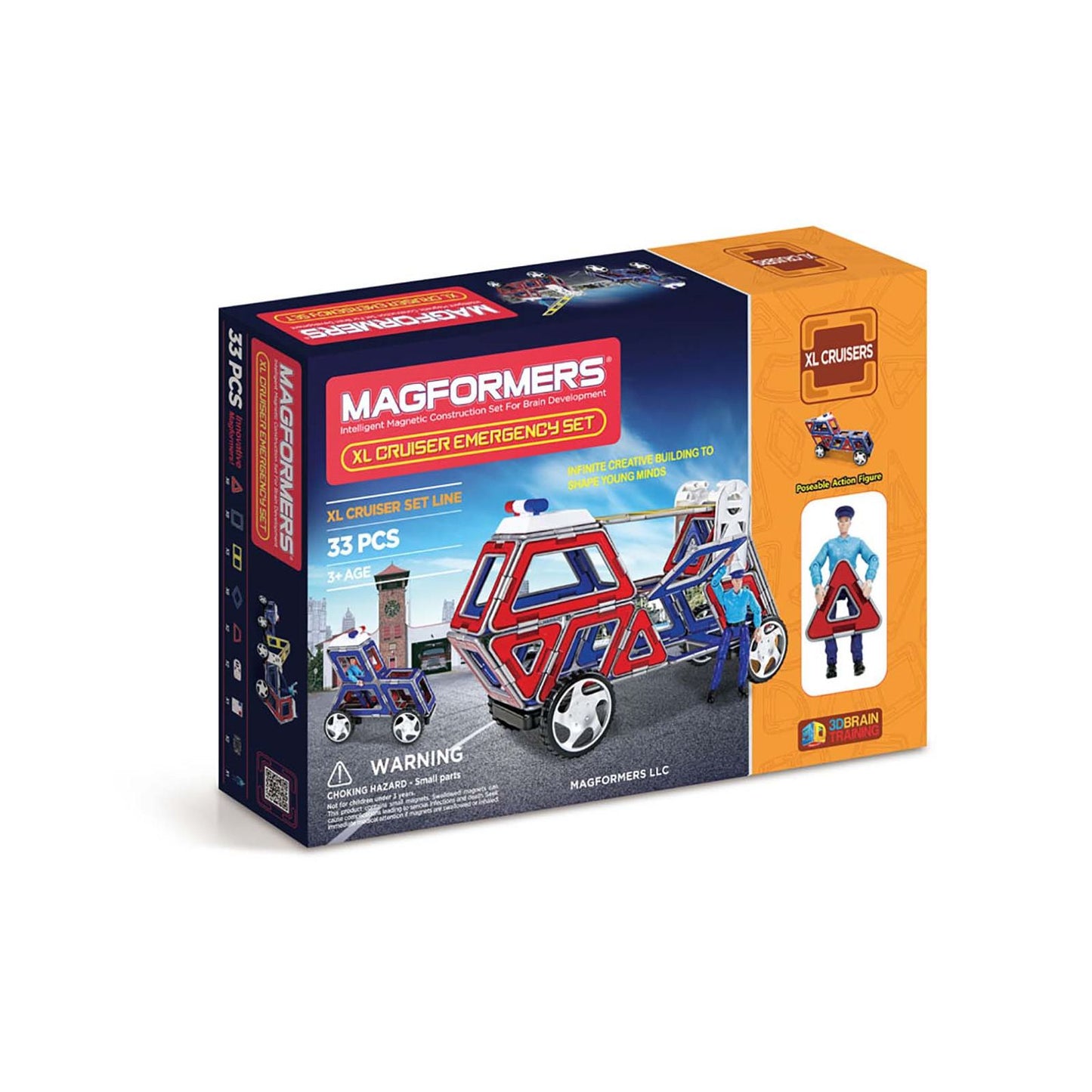 Magformers XL Cruisers Emergency 33 Piece Magnetic Construction Set