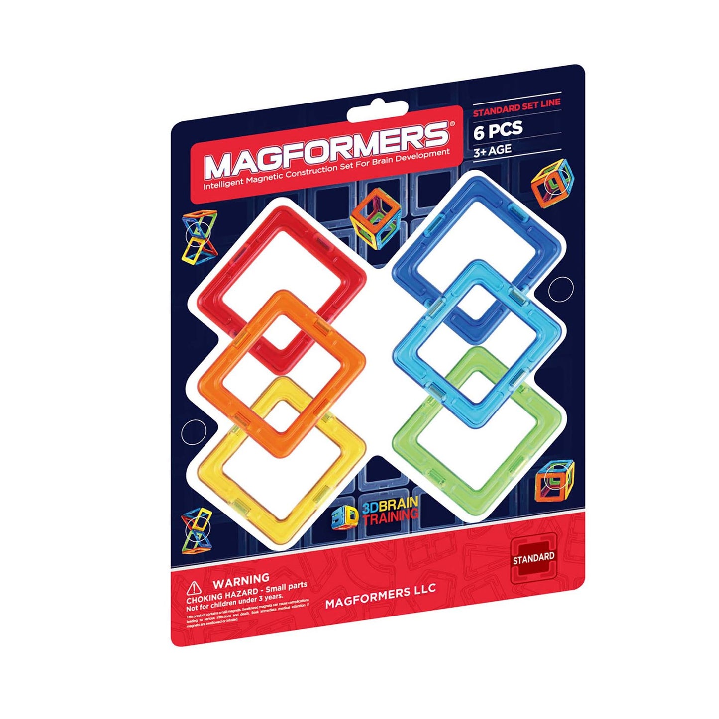 Magformers Squares 6 Piece Magnetic Construction Set