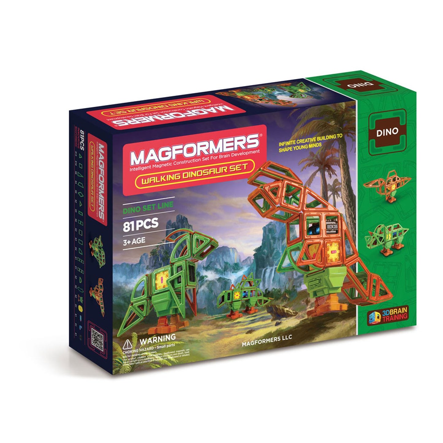 Magformers Walking Dinosaur 81 Piece Magnetic Construction Set