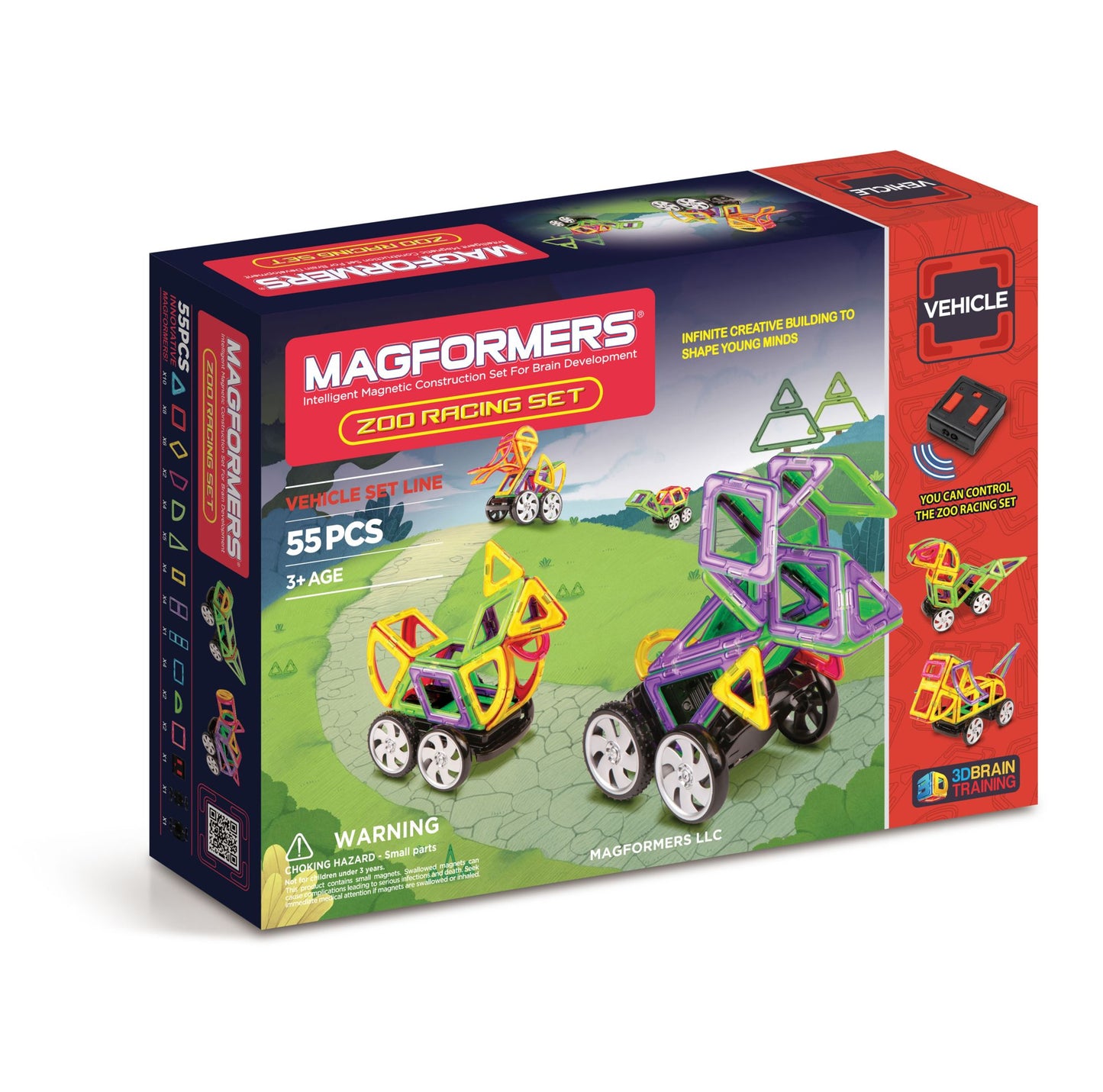 Magformers Zoo Racing Set 55 Piece Magnetic Construciton Set
