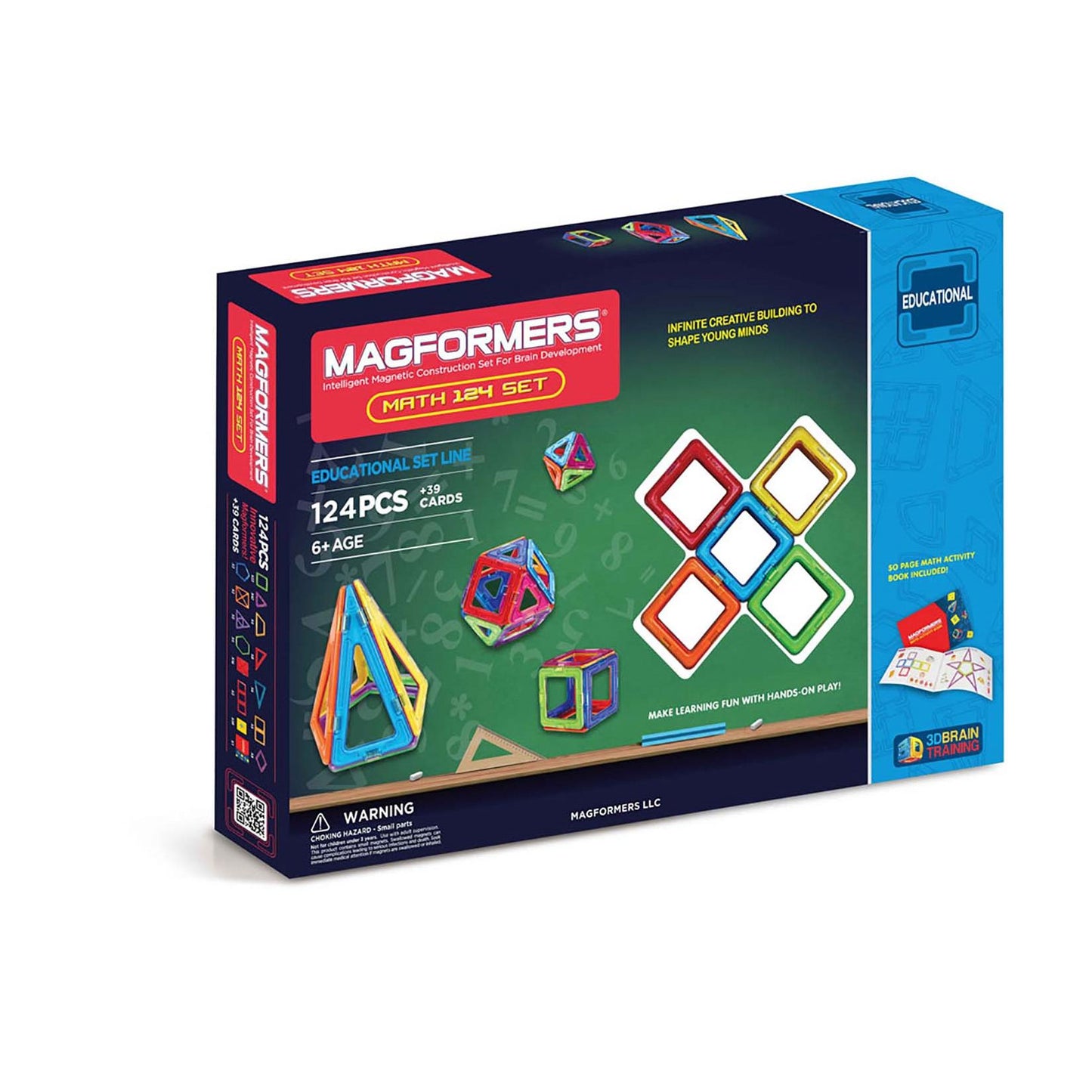 Magformers Math Activity 124 Piece Magnetic Construction Set