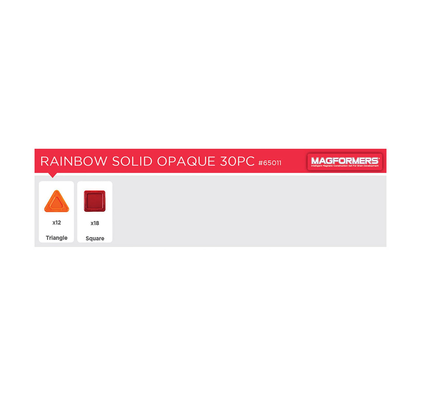 Magformers Solids Opaque Rainbow 30 Piece Magnetic Construction Set