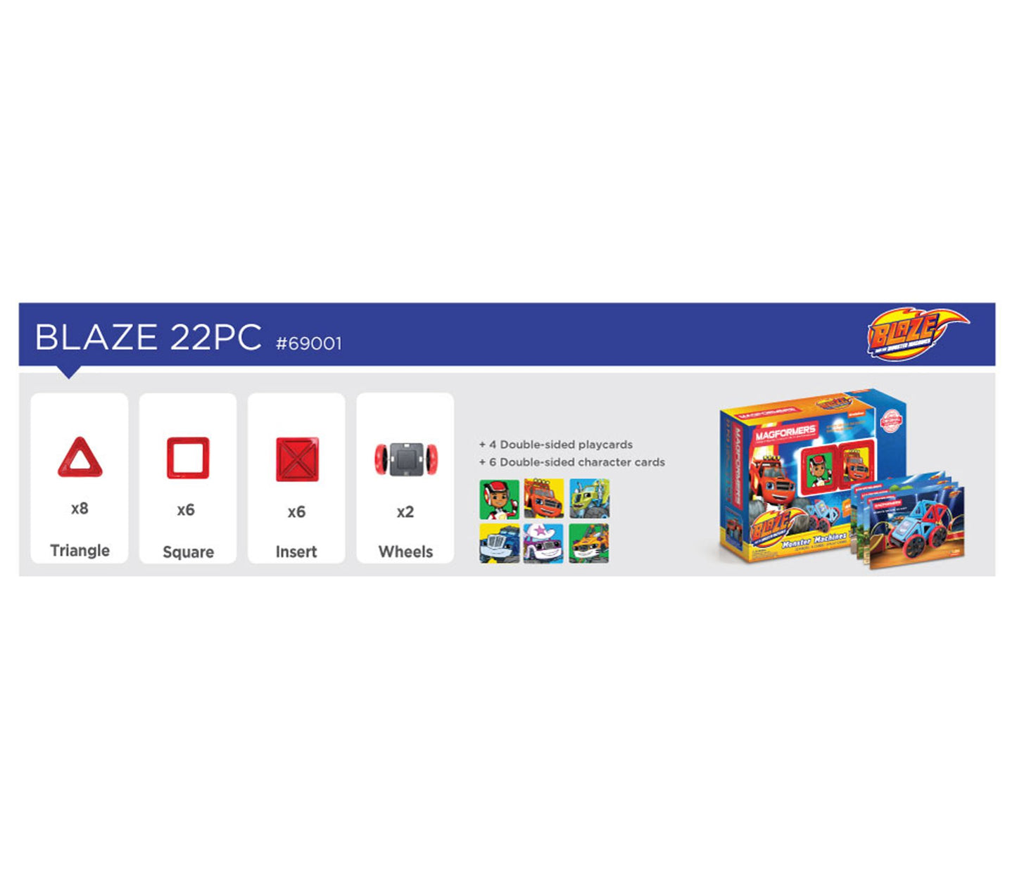 Magformers Blaze Monster Machines 22 Piece Magnetic Construction Set