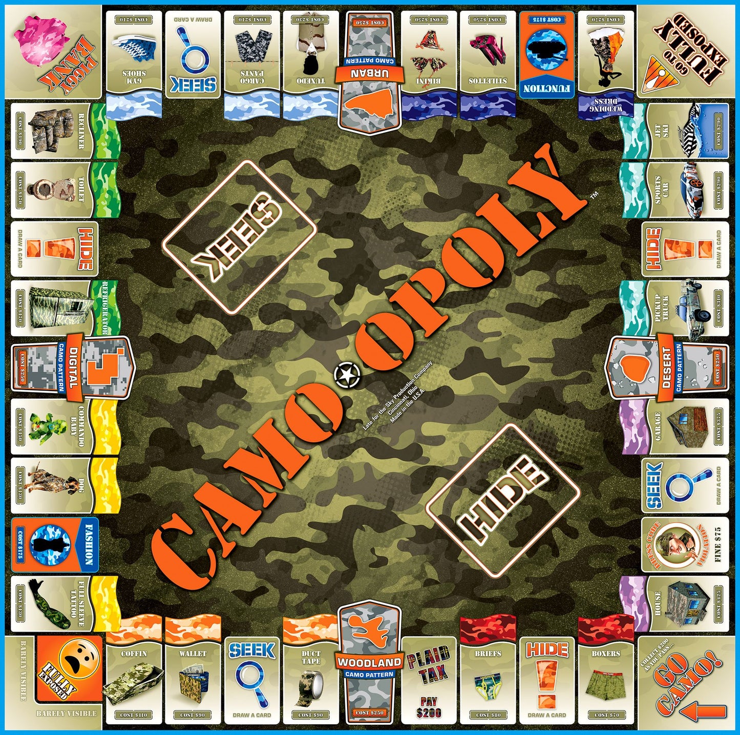 Late for the Sky CAMO Opoly Board Game - Camo