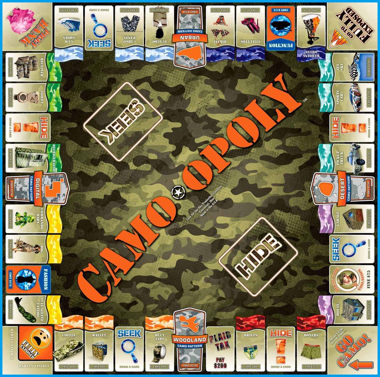 Late for the Sky CAMO Opoly Board Game - Camo