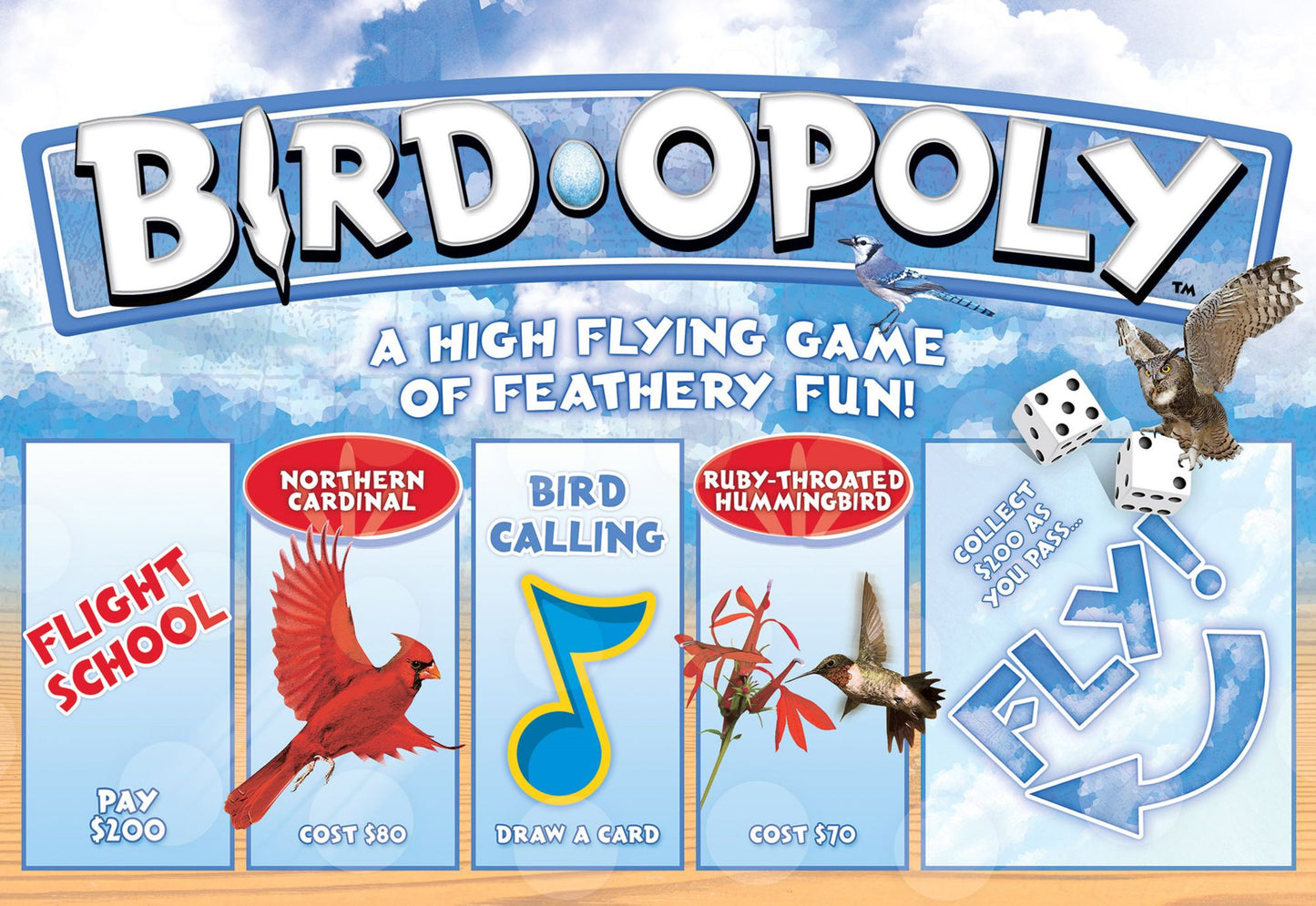 Late For The Sky Bird-Opoly Board Game